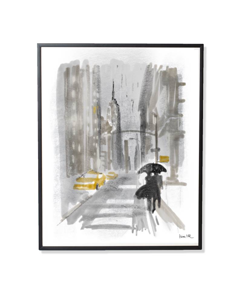 New York Rain - framed