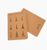 Notebook set of 2 "Eiffel Tower" & "Hearts" A6