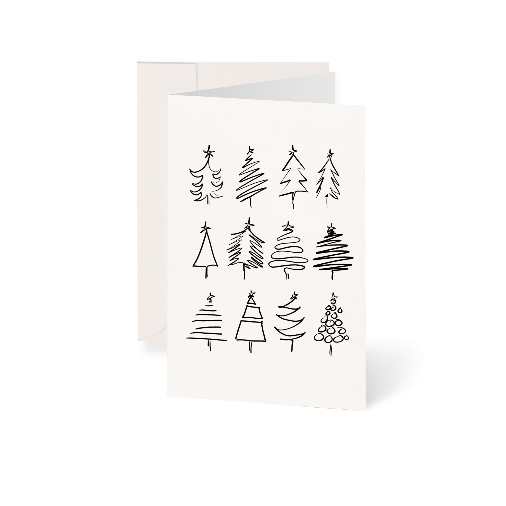Weihnachtskarte Sketching Trees