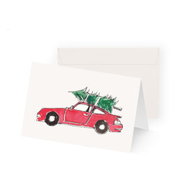 Weihnachtskarte Roter Sportwagen