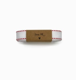 Gift ribbon - white with stitching