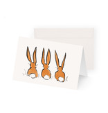 Easter card, trio of orange bunnies