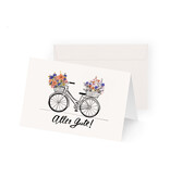 Greeting card flower bike