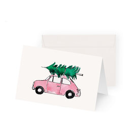 Weihnachtskarte Pink Car