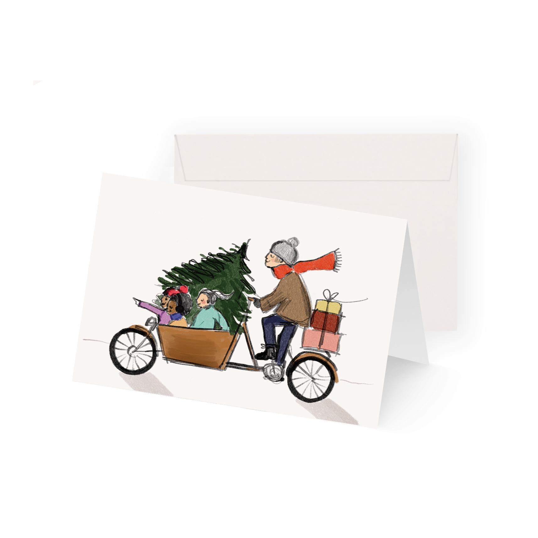 Christmas card cargo bike