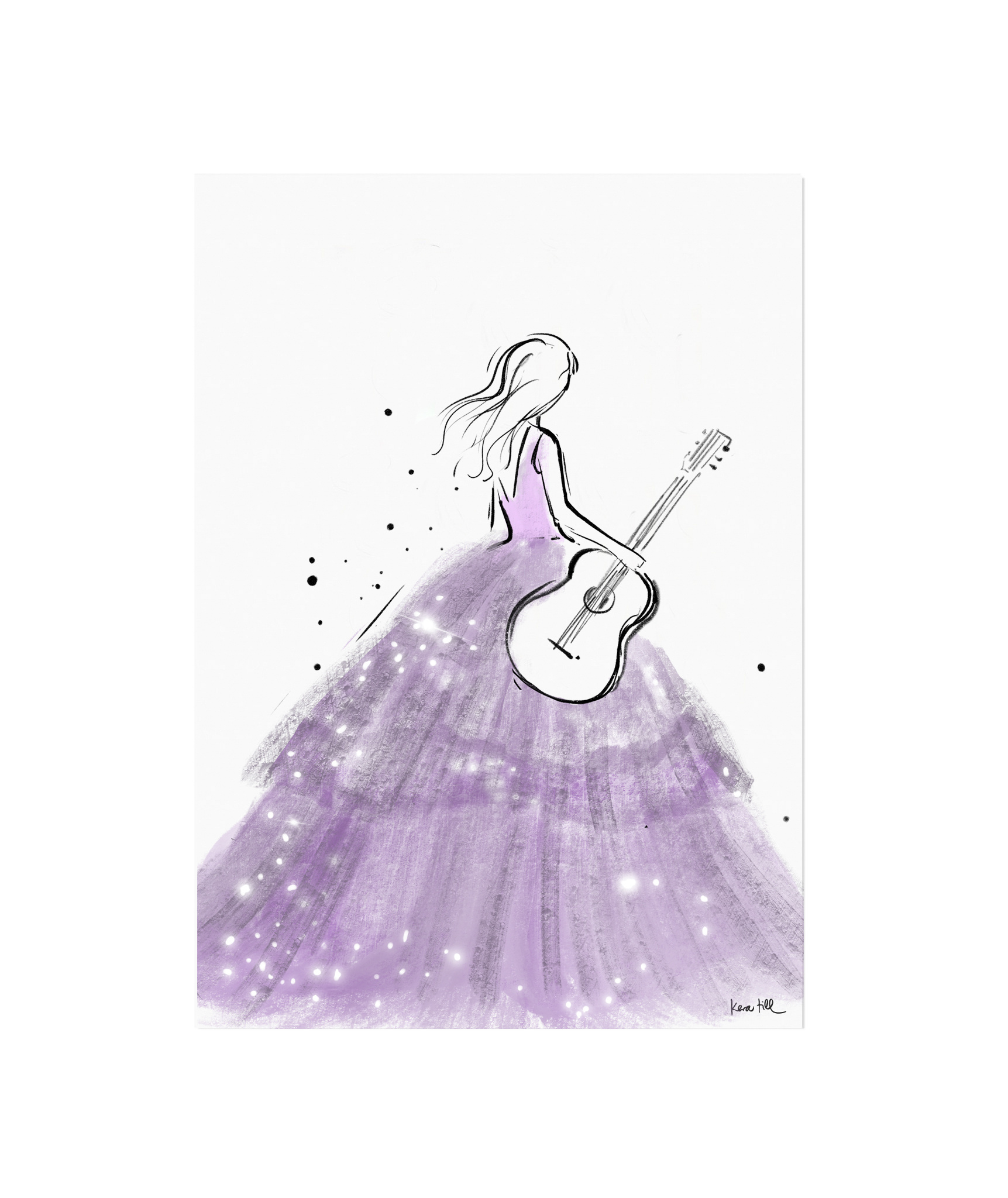 Limited edition art print Gown and Guitar