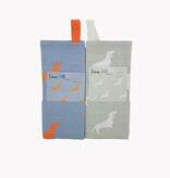 Geschirrtuch Set Dackel (Weiß / Orange)
