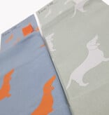 Tea Towel Set Dachshund (White / Orange)