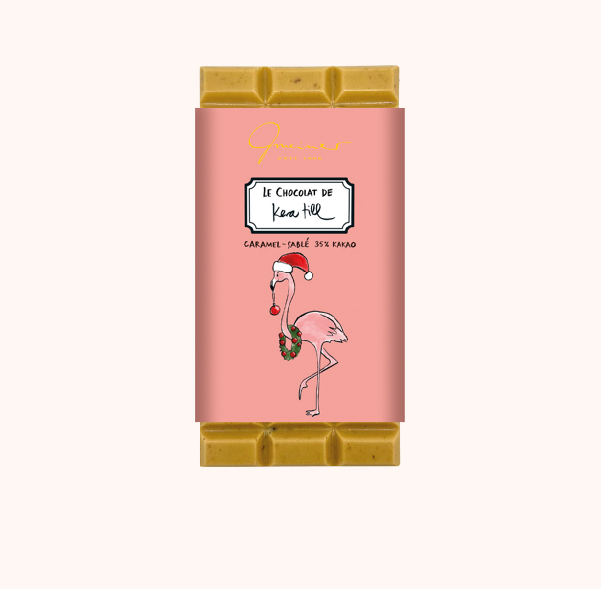 Geschenk Schokolade Weihnachten Flamingo - Caramel-Sablé