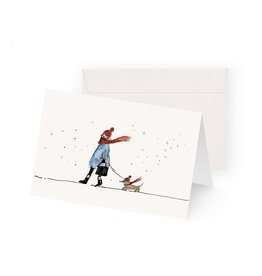 Christmas card Dachshund in the snow
