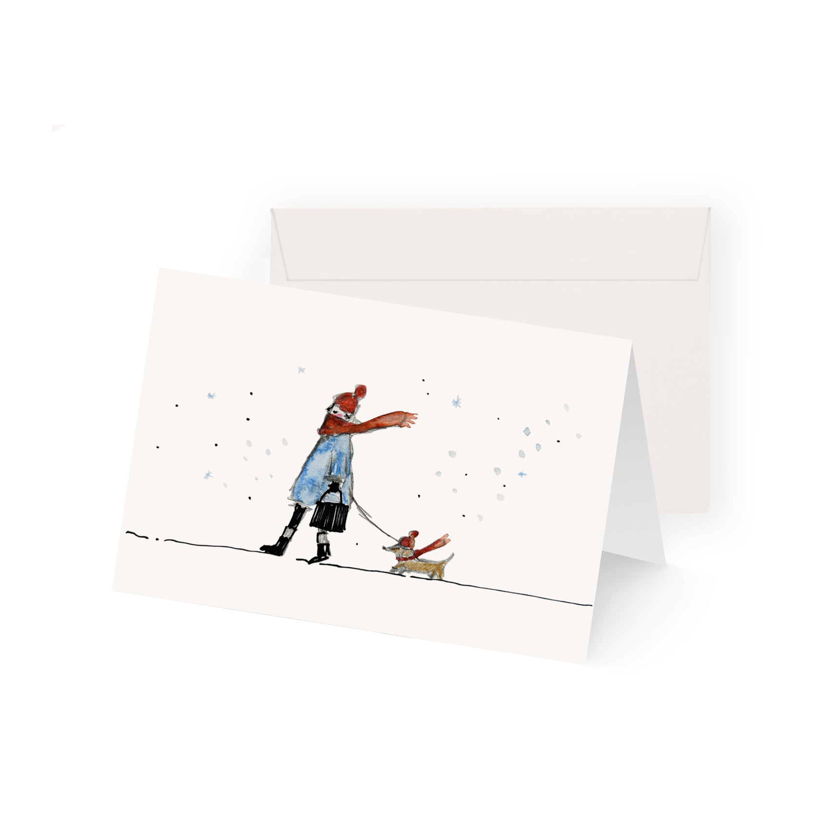 Christmas card Dachshund in the snow