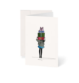 Weihnachtskarte Geschenkturm