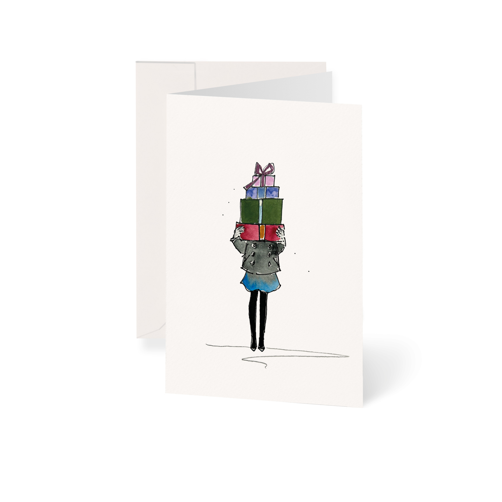 Christmas card gift tower