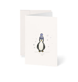 Weihnachtskarte Winter Pinguin