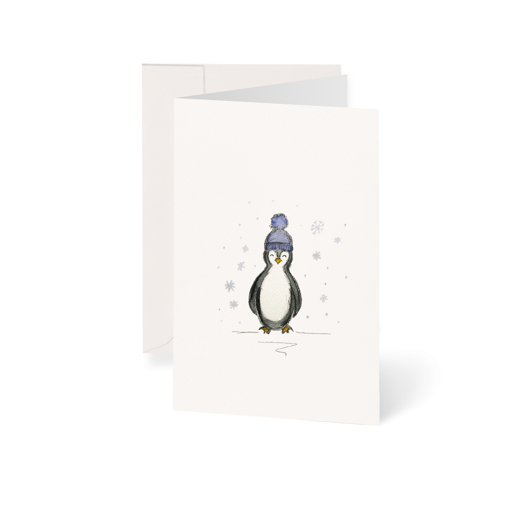 Weihnachtskarte Winter Pinguin