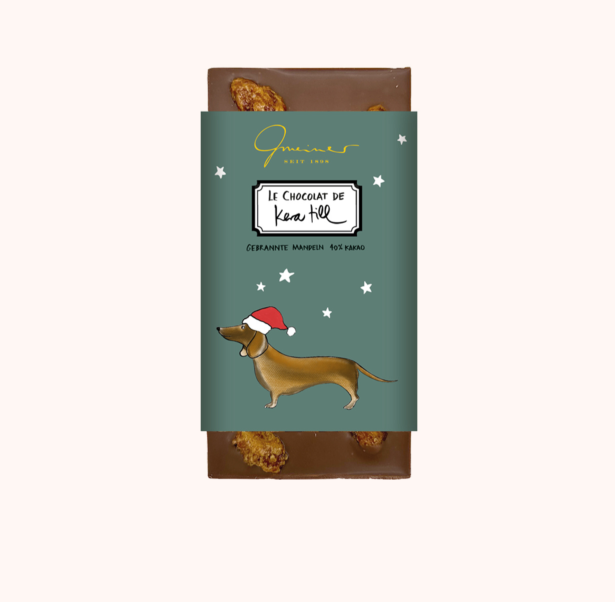 Weihnachtsschokolade - Christmas Dog - Gebrannte Mandeln, 40%