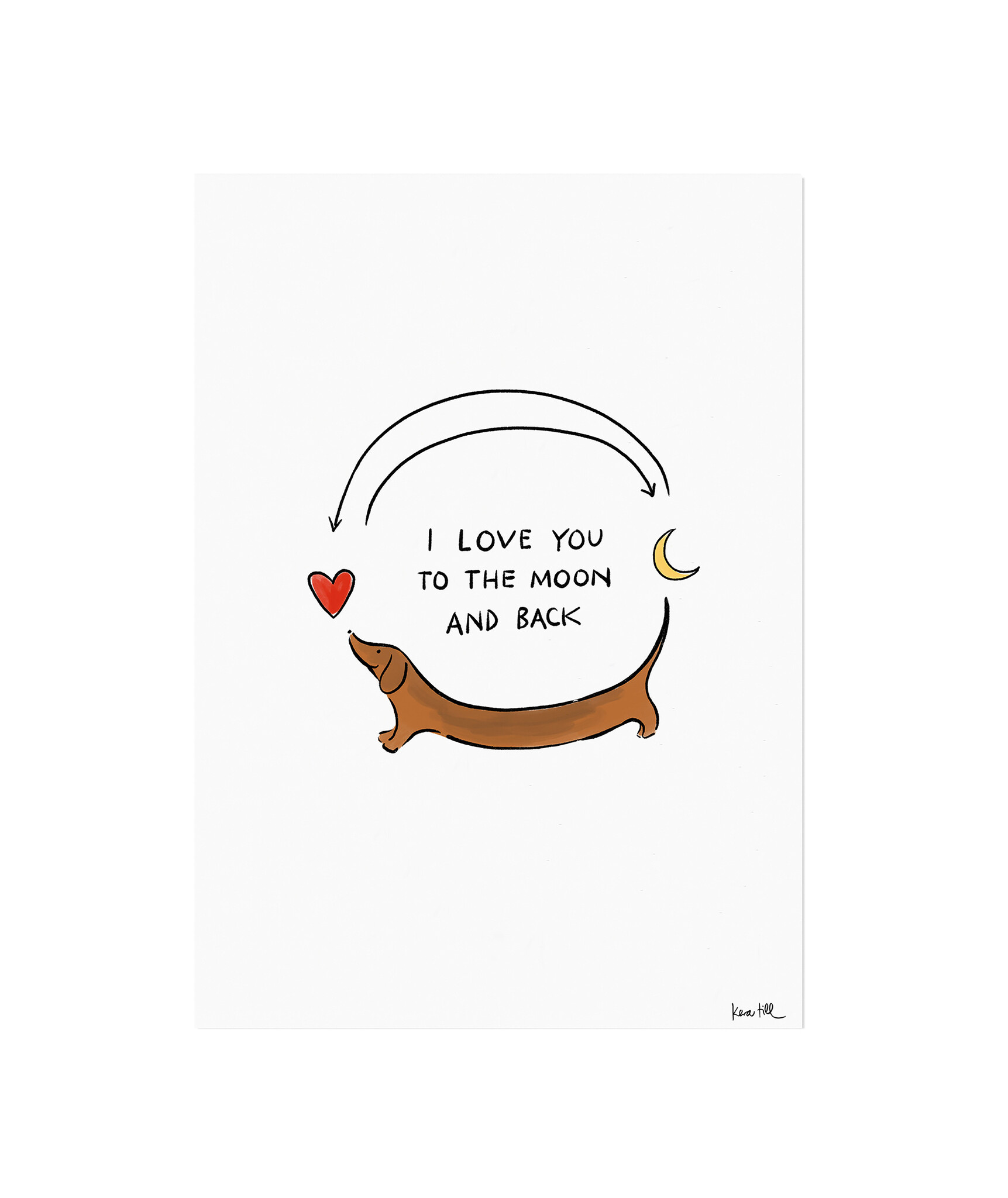 Art print Dachshund Love