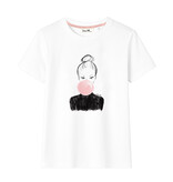 T-Shirt BULLE, rundhals, halbarm, oversized, lässiger Schnitt, Frontdruck