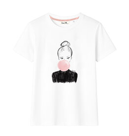 T-Shirt BULLE, rundhals, halbarm, oversized, lässiger Schnitt, Frontdruck