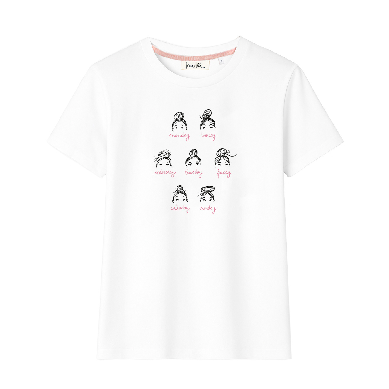 T-shirt WEEK OF BUNS, round neck, short sleeve, oversized, relaxed fit, front print