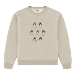 Sweater WEEK OF BUNS, heather grey, crew neck, long sleeves, relaxed fit, front print