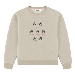 Sweater WEEK OF BUNS, mottled grey, round neck, long sleeves, casual cut, front print