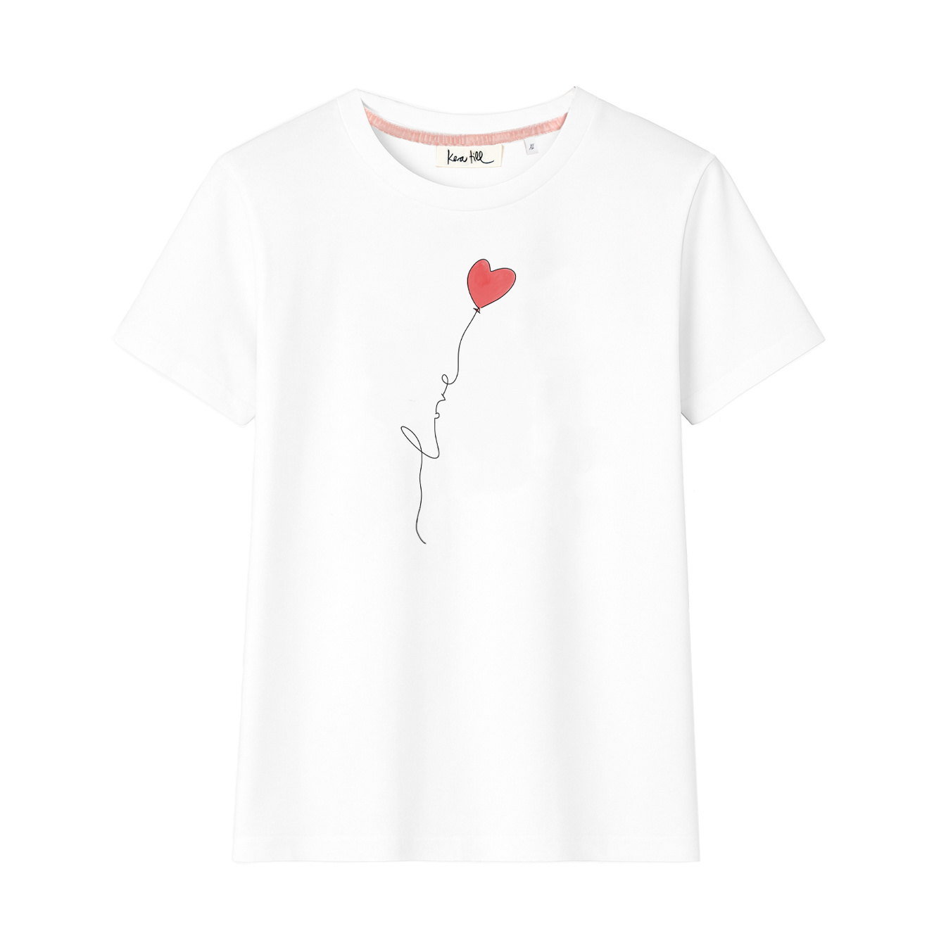 T-shirt LOVE, round neck, short sleeve, oversized, relaxed fit, front print