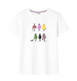 "PUFFY SEASON" T-shirt, round neck, short sleeves, oversized, relaxed fit, front print