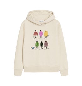 Hoodie PUFFY SEASON, ivory, casual cut, front print