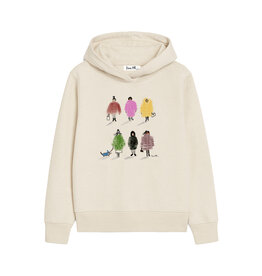 PUFFY SEASON hoodie, ivory, relaxed fit, front print