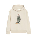 Hoodie WINTER WALK, ivory, casual cut, front print