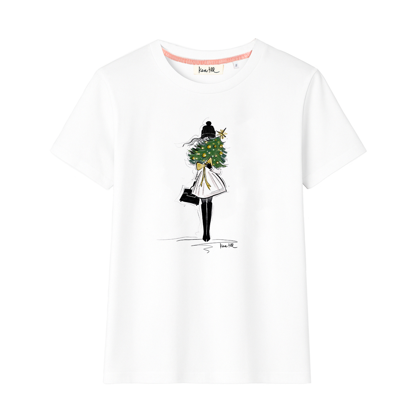 T-Shirt "CHRISTMAS TREE", rundhals, halbarm, oversized, lässiger Schnitt, Frontdruck