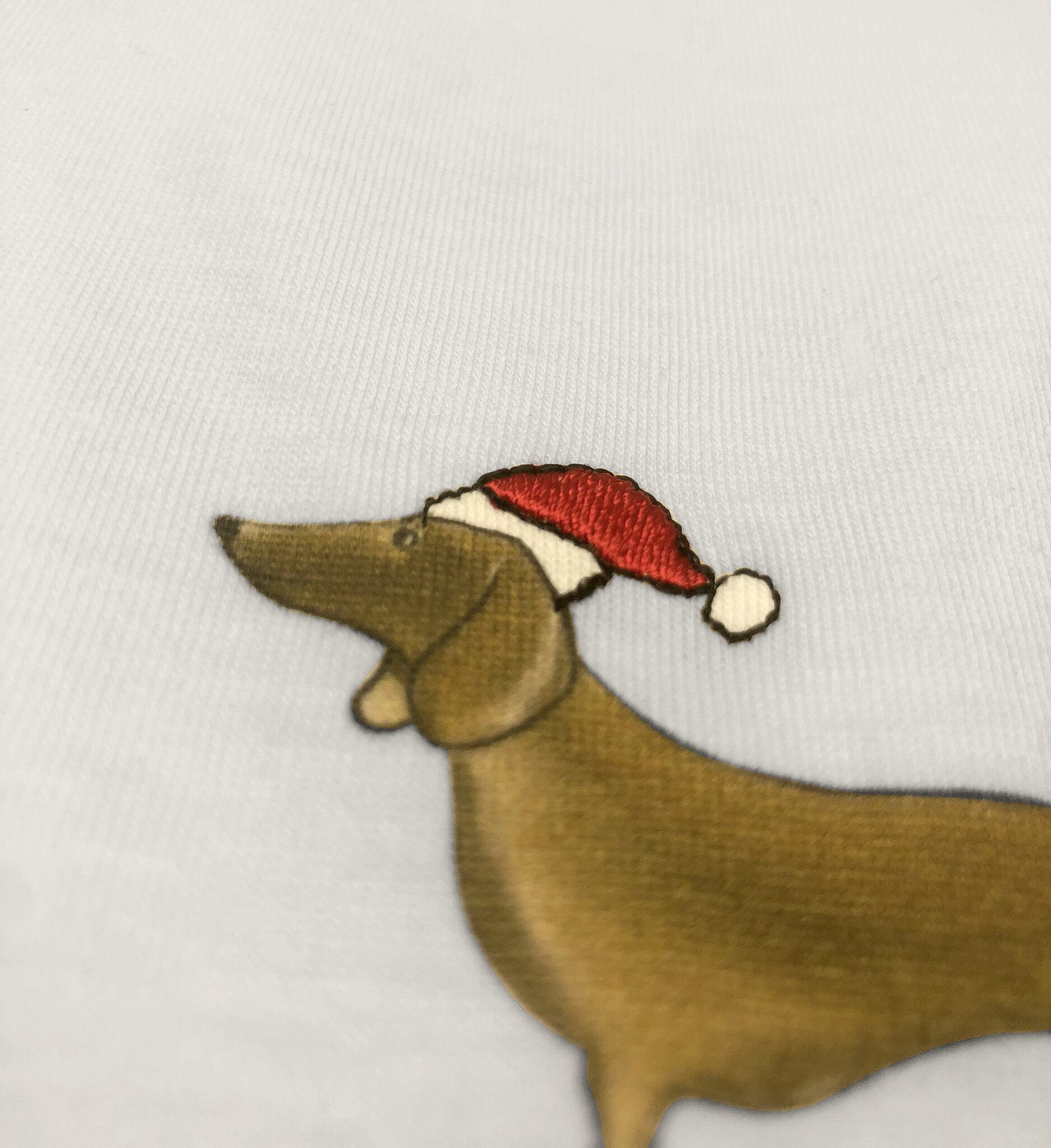 T-Shirt "KLEINER WEIHNACHTSDACKEL", rundhals, halbarm, oversized, lässiger Schnitt, Frontdruck