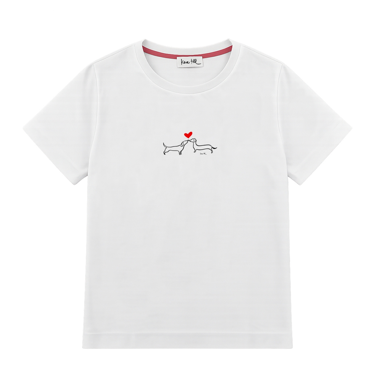 T-Shirt DACKEL LOVE, rundhals, halbarm, oversized, lässiger Schnitt, Frontdruck