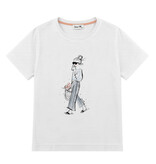 T-shirt COFFEE WALK, round neck, short sleeve, oversized, relaxed fit, front print