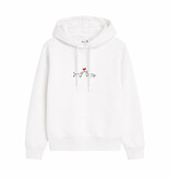 Hoodie DACHSHUND LOVE, white, relaxed fit, front print