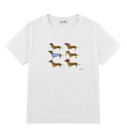 Dachshund Gang T-shirt, round neck, short sleeve, oversized, relaxed fit, front print
