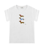 T-shirt DACHSHUND TRIO, round neck, oversized, relaxed fit, front print