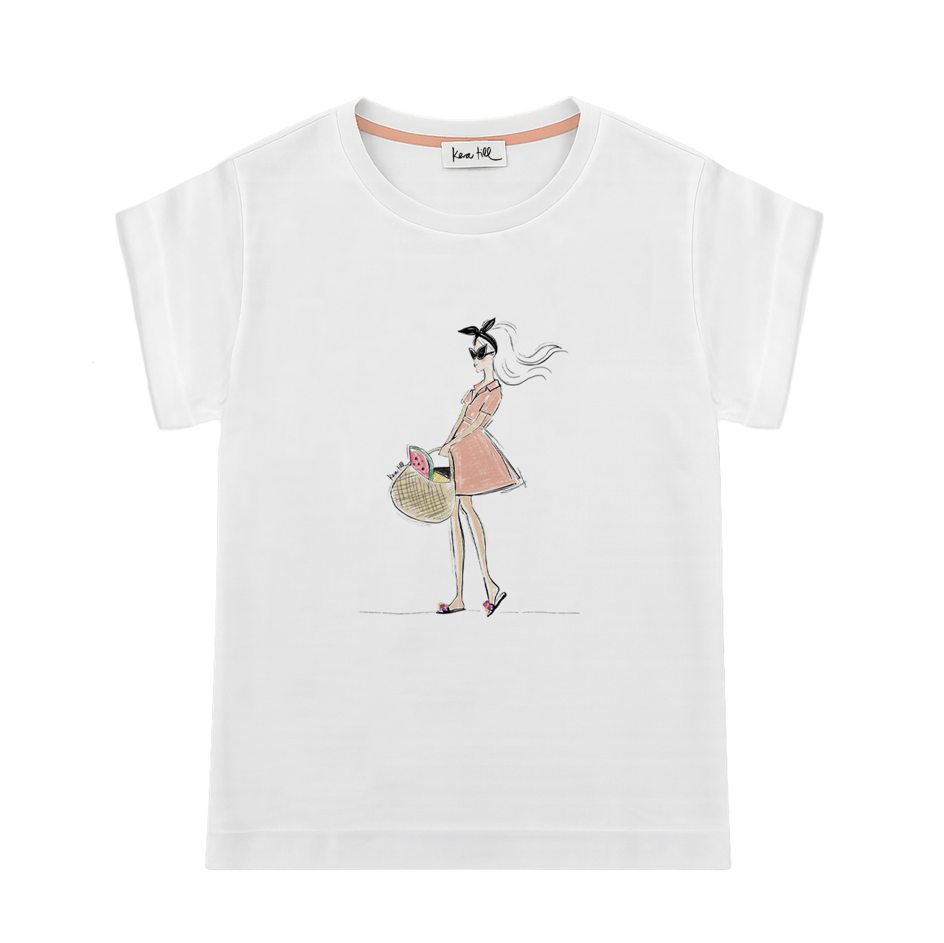 SAINT-TROPEZ T-shirt, round neck, oversized, relaxed fit, front print