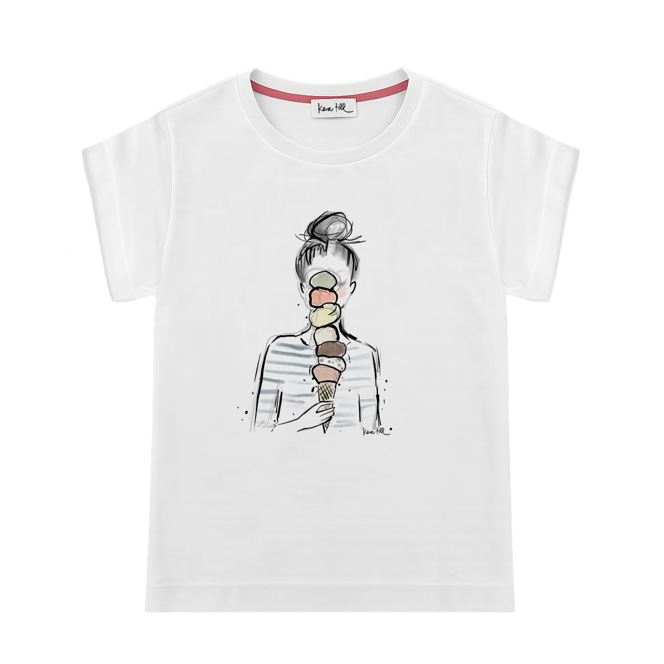 GLACE T-shirt, round neck, oversized, relaxed fit, front print