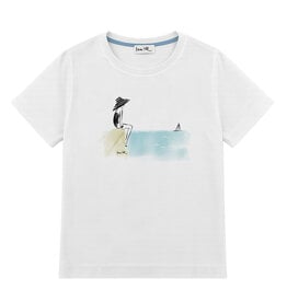 T-shirt À LA PLAGE, round neck, short sleeve, oversized, relaxed fit, front print