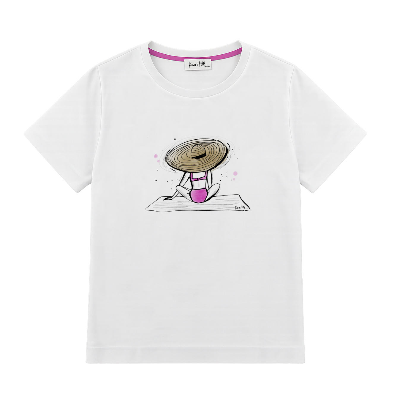 T-Shirt SONNENHUT, rundhals, halbarm, oversized, lässiger Schnitt, Frontdruck