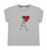 T-Shirt BIG HEART, rundhals, lässiger Schnitt, Frontdruck