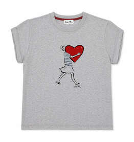 BIG HEART T-shirt, round neck, relaxed fit, front print