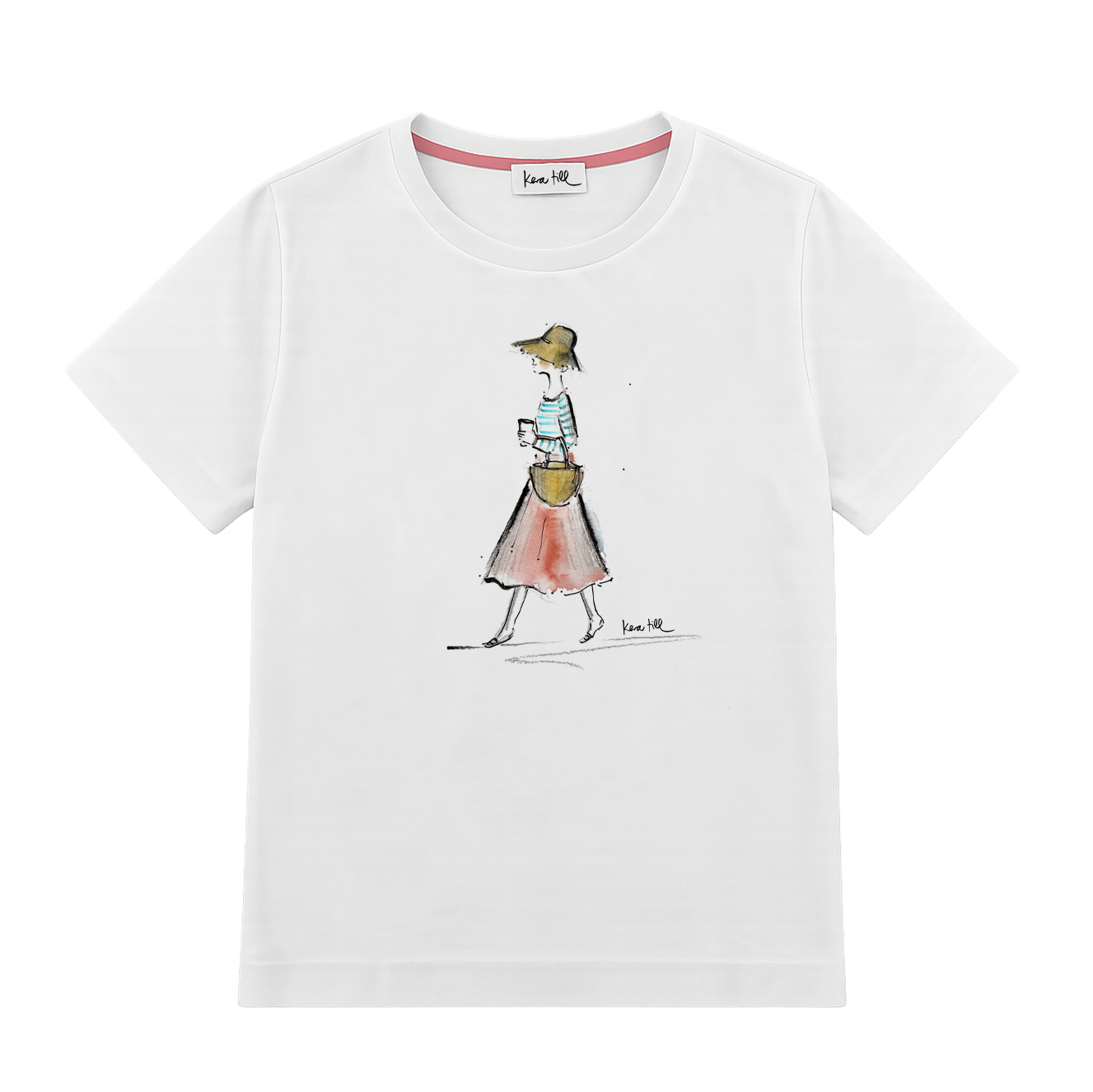 T-Shirt SUMMER COFFEE, rundhals, halbarm, oversized, lässiger Schnitt, Frontdruck