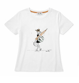 T-Shirt BEACH DAY, rundhals, halbarm, taillierter Schnitt, Frontdruck