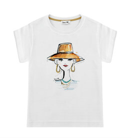 BIJOUX T-shirt, round neck, oversized, relaxed fit, front print