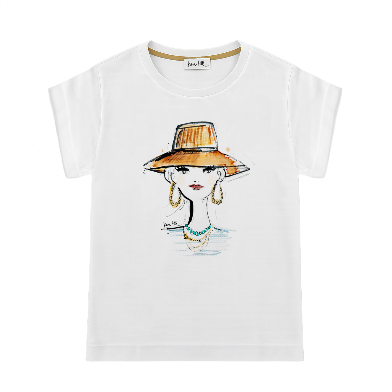 T-Shirt BIJOUX, rundhals, lässiger Schnitt, Frontdruck
