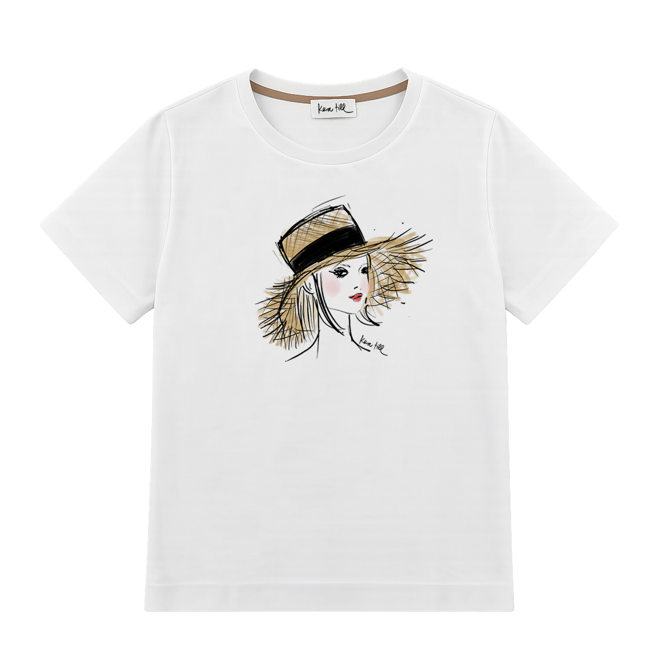 T-shirt CHAPEAU, round neck, short sleeve, boxy shape, front print