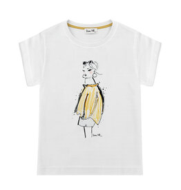 MADEMOISELLE ORANGE T-shirt, round neck, oversized, relaxed fit, front print